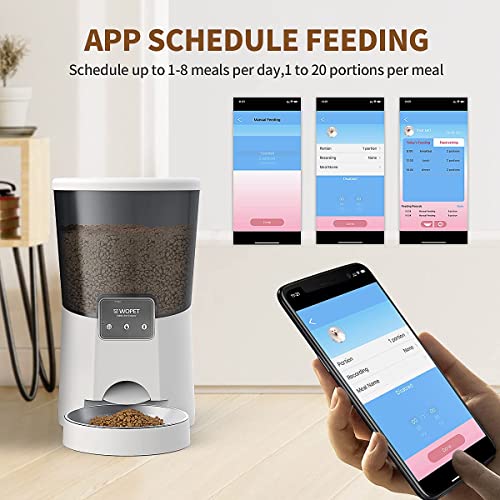 WOPET 8L Automatic Cat Feeder, 2.4G WiFi Enabled Smart Food Dispenser with Stainless Steel Food Bowl for Dry Food, APP… - Image 5