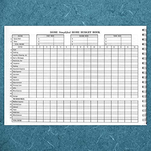 Dome(R) Simplified Home Budget Book, 7 1/2in. x 10 1/2in., Teal