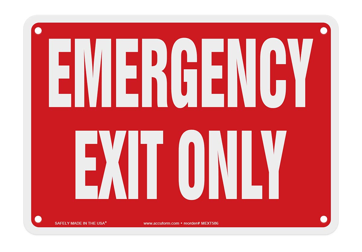 Accuform "Emergency Exit Only" Safety Sign, Accu-Shield™, 10 x 14 Inches (MEXT441XP)