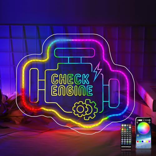 Check Engine Light Neon Signs, LED Garage Neon Signs for