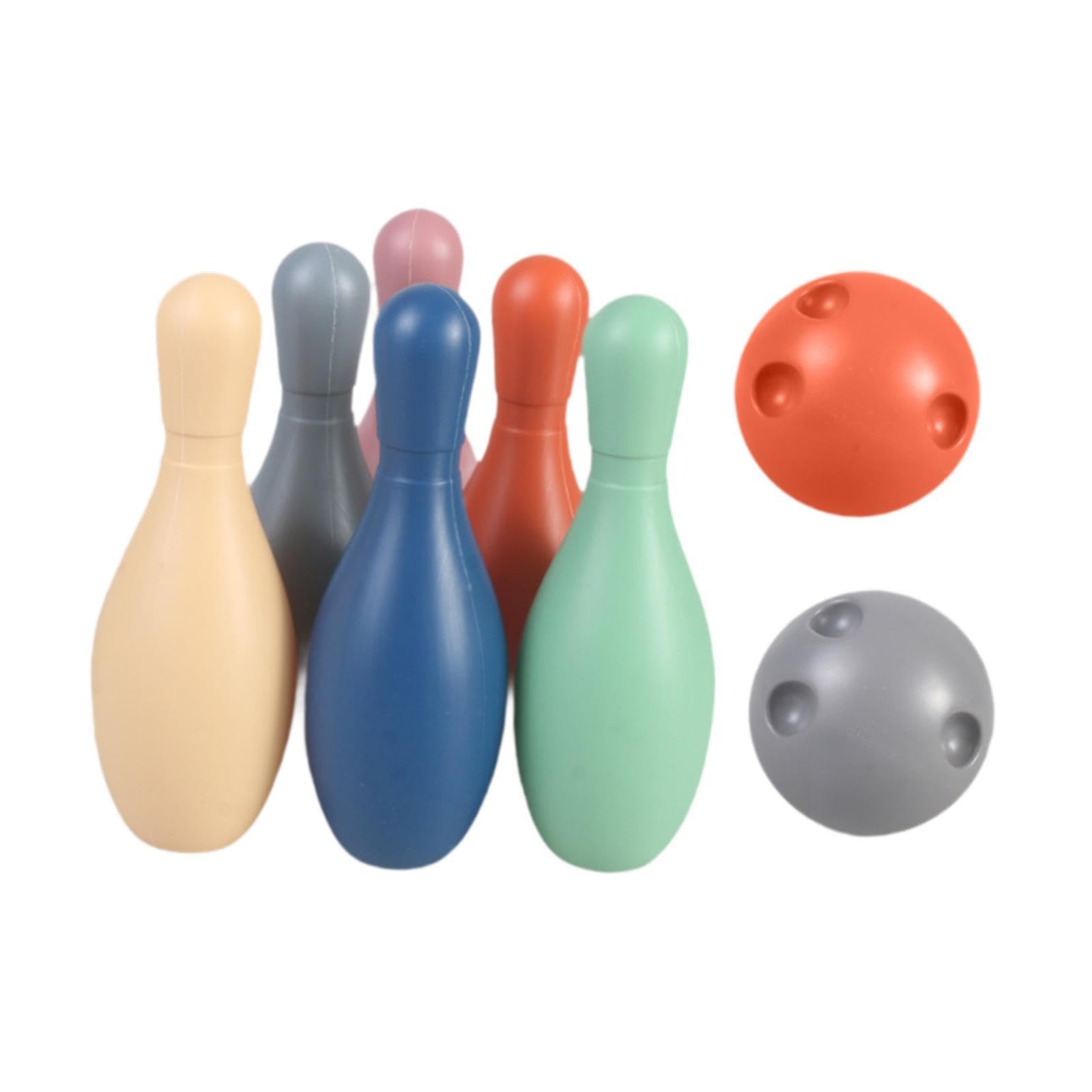 Set da Bowling per Bambini con 6 Birilli e 2 Palle, Giocattolo Sportivo, Gioco interattivo all'aperto per Lo Sviluppo delle capacità motorie, Senza Numero