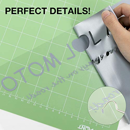 Image of HTVRONT HTV Vinyl Rolls Heat Transfer Vinyl - 12 inch x 8ft Silver HTV Vinyl for Shirts, Iron on Vinyl for All Cutting Machine - Easy to Cut & Weed for Heat Vinyl Design (Silver)