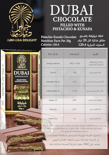 Dubai Chocolate Bar & Cubes – Kunafa & Pistachio Cream Filling – Luxurious Fix Viral Milk Choclate With Kadayif & Kataifi – Perfect for Kids, Family & Friend (Pack of 3 Bar)