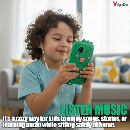 Image of Vikrida Plastic Kids Smartphone Toy with MP3 Music Player Bumper Back Case Dual Camera for Selfies in-Built Games 2.4 inch Screen 8MP Camera Toys for Boys & Girls (Multicolor)