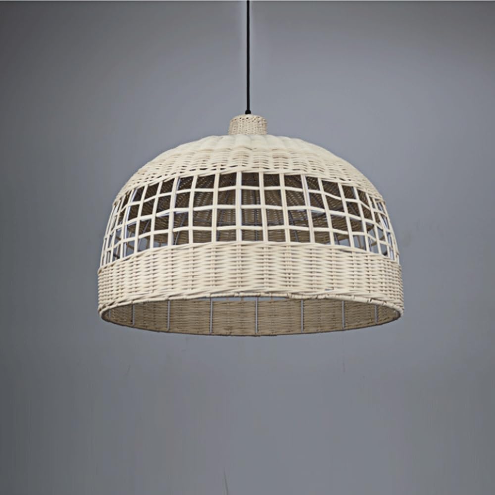 Lámpara de araña de altura ajustable, de ratán tejido a mano, colgante para salón de té, estilo rústico, para dormitorio, sala de estar, iluminación pastoral para restaurante, pantalla de materiales