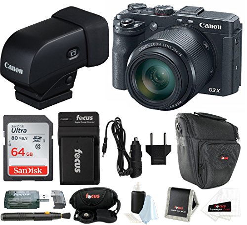 Canon PowerShot G3 X Digital Camera w/Electronic Viewfinder Bundle