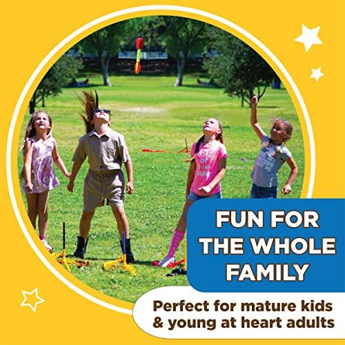 Stomp Rocket Original Dueling Rocket Launcher for Kids - Soars 200 Ft - 4 Rockets and Multi-Player Adjustable Launcher Stand - Fun Outdoor Toy and Gift - Boys or Girls Age 5+ Years Old