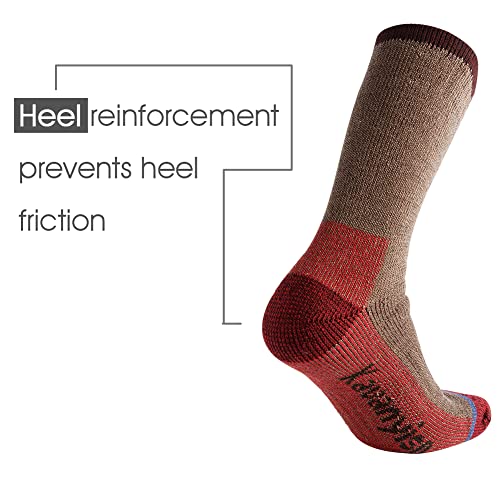 KAVANYISO Men's Merino Wool Hiking Socks Breathable Athletic Crew Thicken(1Pairs Brown10-13) — view 3