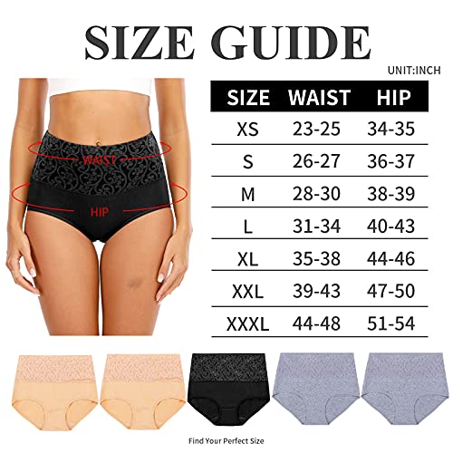 Senllori Women Cotton Underwear High Waist Tummy Control Panties Ladies Panty Plus Size Briefs Soft Full Coverage Underpants Multipack Size M #TOP5