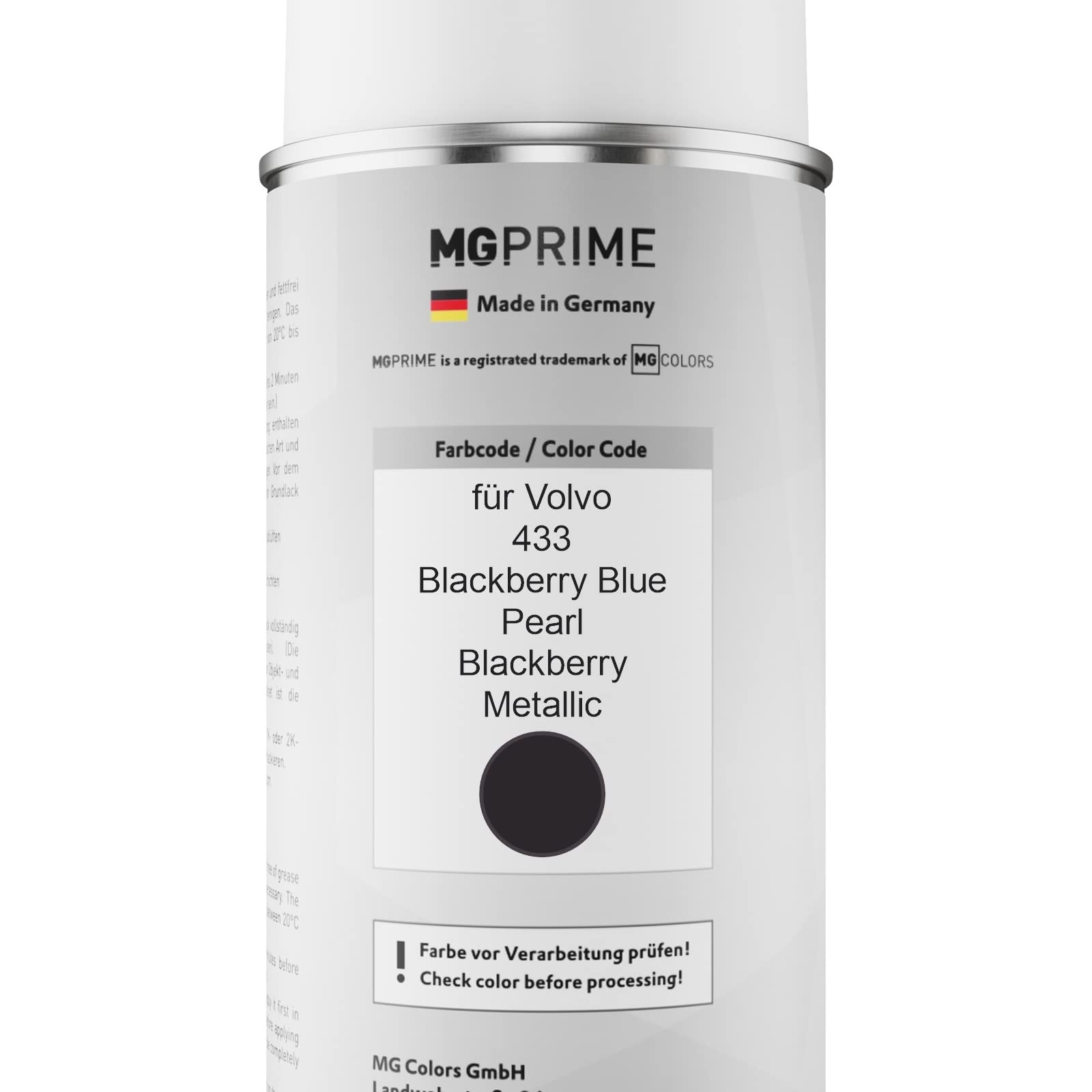 MG PRIME Sprühdosen Set Pantone 877C – Silver Metallic Lack & Klarlack In Spraydosen
