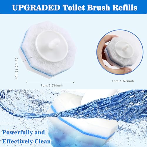 50Pcs Toilet Brush Wand Refills Compatible with Clorox Toilet Wand, 5X Cleaning Power Toilets Bowl Cleaners, Disposable Toilets Brush Refill Replacement Heads for Bathroom Cleaning by MIZIKUSON - Image 5