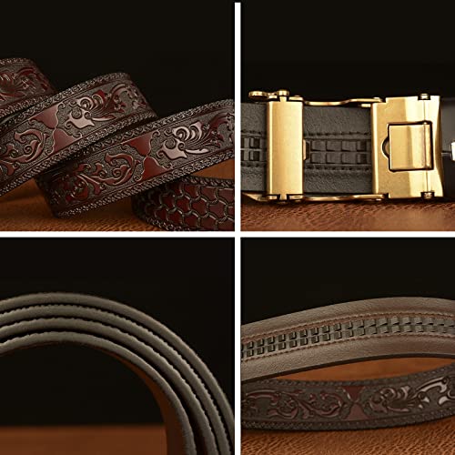 Ceinture à cliquet en cuir ajustable sans trou taille 36-38
