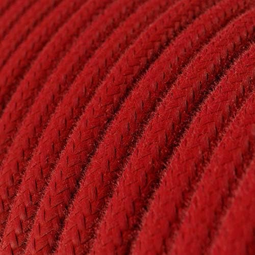 CA Creative Cables Red Cotton Covered Round Electric Cable - RC35-150ft, 3 x 18 AWG