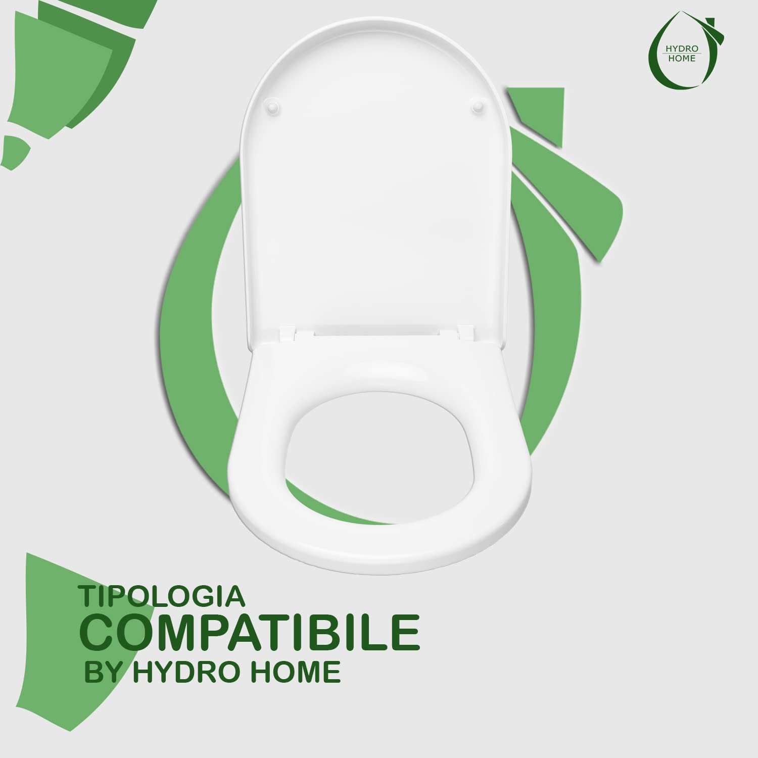 HYDRO HOME Copriwater SOFT CLOSE Compatibile con Magnum Villeroy & Boch, Plastica Termoindurente avvolgente Cerniere Regolabili fissaggio dal basso, Colore Bianco MADE IN ITALY