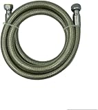HM | Flexible Gas Hose for Kitchen 1/2" FF | Lengths from 1 to 4 Metres | EN 14800 Certified Stainless Steel | Yellow Coated | LPG and CNG | Gaskets Included (500 mm) - 6