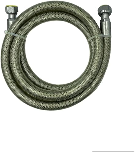 HM | Flexible Gas Hose for Kitchen 1/2" FF | Lengths from 1 to 4 Metres | EN 14800 Certified Stainless Steel | Yellow Coated | LPG and CNG | Gaskets Included (500 mm) - 6