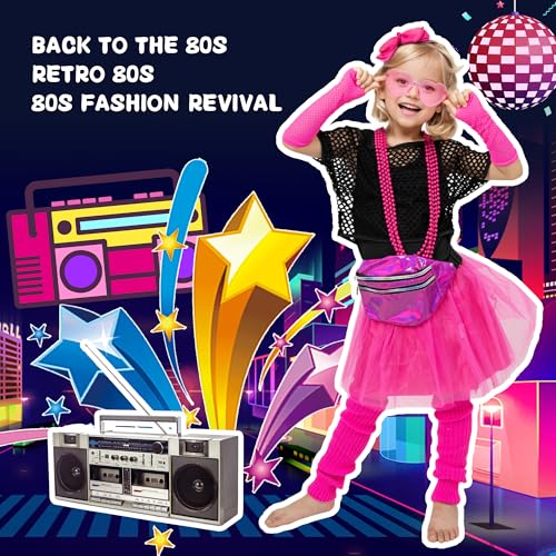 Disfraz de niña temática 80s, talla 5-6 miniatura 2