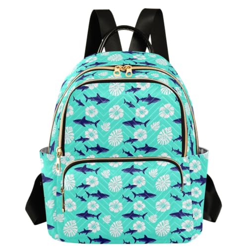 Mochila casual de poliéster ligero con dos bolsillos grandes y flores S