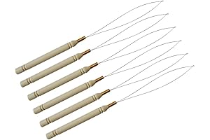 6 Piece Woodlike Hair Extension Tools for Silicone Links, Beads, and Feathers