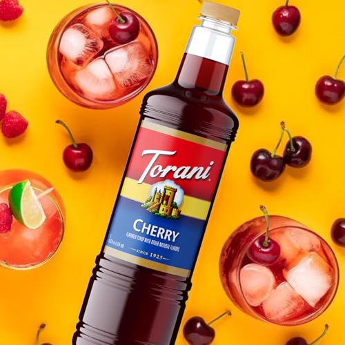 Image of Torani Cherry Syrup 1L with Pump - Lattes, Cocktails & Lemonades