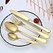 Gold Silverware Flatware Cutlery Set,18/0 Stainless Steel Utensils 24-Piece Service for 6,Include Knife/Fork/Spoon,Matte Polished,Dishwasher Safe(Gold)