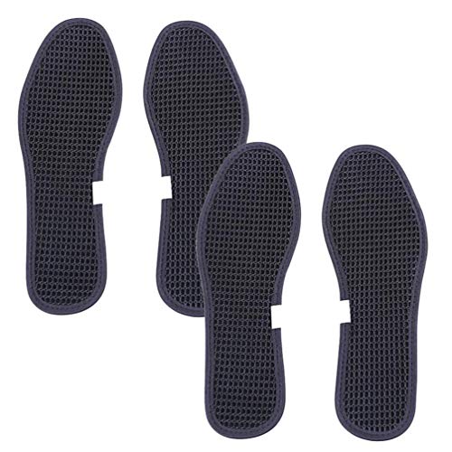 Exceart Bamboo Charcoal Shoe Insoles Deodorant Mesh Insoles Sweat Absorbent Anti Odor Shoe Inserts Foot Care Insoles Summer Sports Cool Insoles Black 2 Pairs Size 37