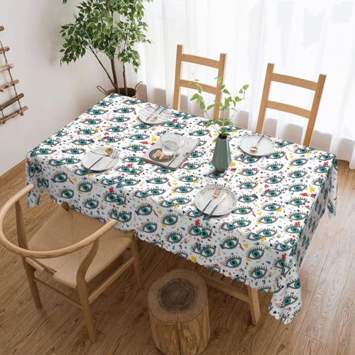 Nappe rectangulaire imprimé yeux tissu chic pour événements - 2