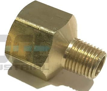 Brass Pipe Adapter 1/2" Fnpt x 1/4" Mnpt Fuel / AIR/ Water / Oil/ Gas Wog