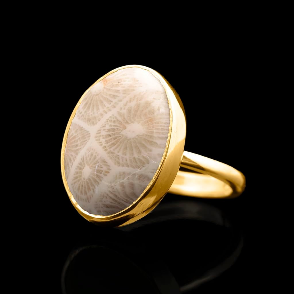 Natural Labradorite Crystal Ring 24K Gold Vermeil 925 Sterling Silver Oval Solitaire Gemstone Dainty Leo Spiritual Perseverance Statement Ring Handmade Turkish Fine Jewelry