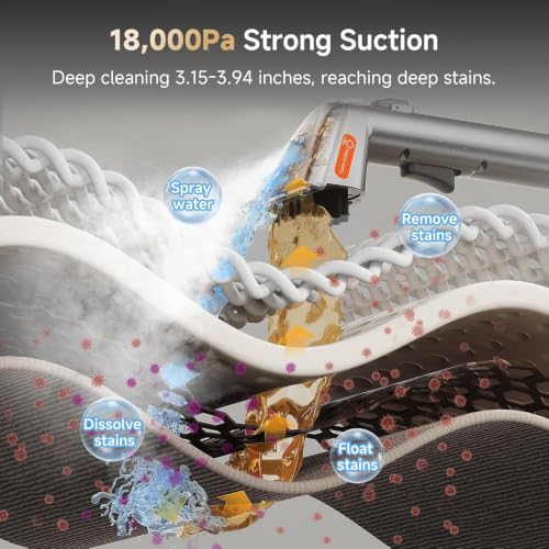 Image of Uwant Carpet Cleaner Machine with Steam&Hot&Cold Water Models 18Kpa Powerful Suction Upholstery Cleaner Machine with Pet Pro Cleaner for Pets, Carpet Steam Cleaner Set of 1