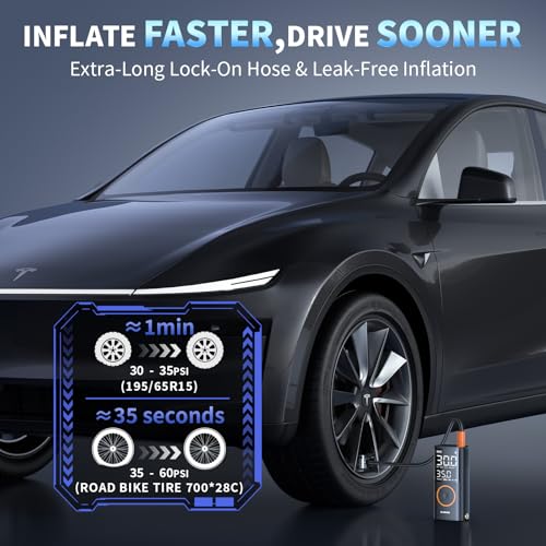 image for OlarHike Tire Inflator Portable Air Compressor, 6000mAh,Smart Dual Hos