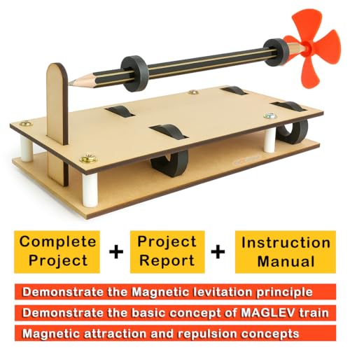 Image of Kit4Curious Magnetic Levitating Pencil School Project Model + 50 DIY Science Physics Fun Experiments kit