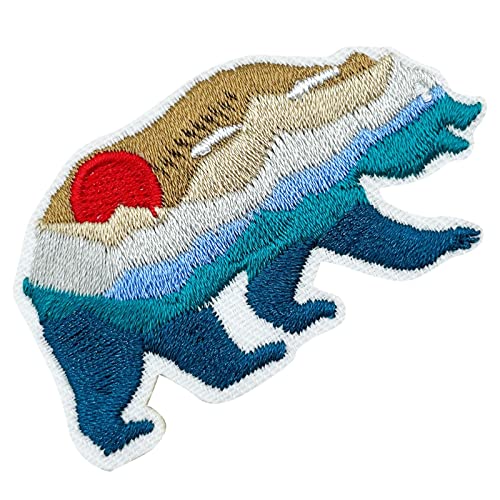 Obokata Iron On Polar Bear Patches, Sun And Moutain Embroidered Patch, Nature View Badge Sew On Emblem Diy Accessories For Vest Jackets, Clothes, Hats, Backbags, Pants, Clothing & Jeans. #TOP2