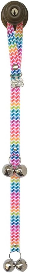 PoochieBells "Bright Snow Cone Design Featuring Bright Fun Zig-Zags Pet Door-Doorbells