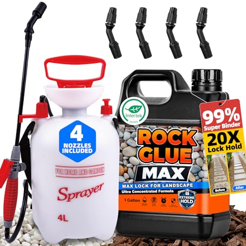 JDiction Rock Glue MAX for Landscaping, 1Gal Mulch Binder with Pump Sprayer