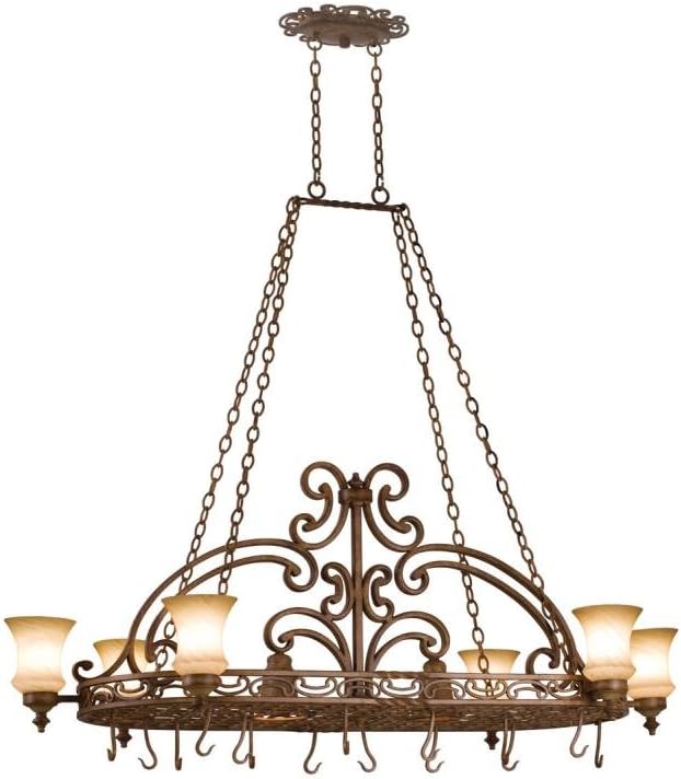 Kalco 4450HV Hamilton 6-Light Pot Rack, Havana Finish