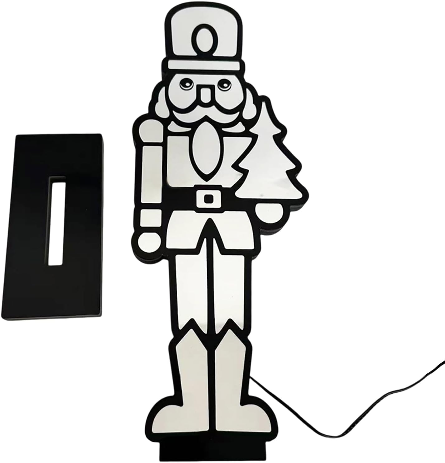 LED Nutcracker Decor, LED Nutcracker Christmas Decoration with 264 LEDs, Multicolour Acrylic Light Up Figurine, USB Powered, 40x15.5x7cm, Holiday Decor for Living Room Hallway Fireplace Tree