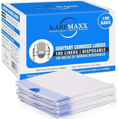 250 Bedside Commode Liners Bags for Commode Toilet - Leak Proof & Odorless Potty Liners for Portable Potty Chair Liners - Potty Bags for Portable Toilet Bags - Bedside Toilet Liners Disposable Cover