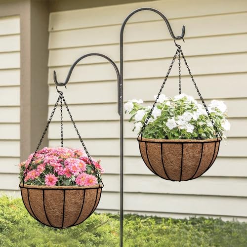 Craftvie 3 Pack 12'' Metal Hanging Baskets For Plants Outdoor With Coco Liners thumb #1