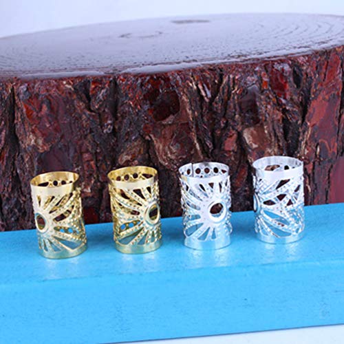 100 peças de contas de trança Dreadlocks, bobina de cabelo em ouro prata e ouro, punhos de refeição,