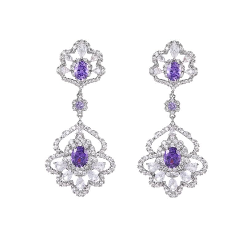 Boucles d'oreilles moissanite scintillantes pour banquet et fête formelle