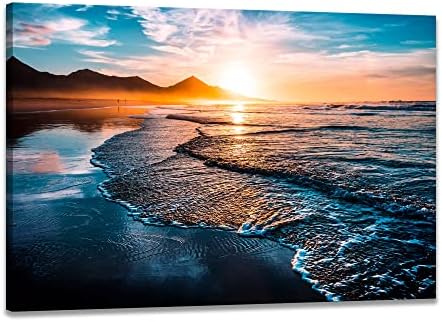 Sea Wall Decor Seascape Canvas Art Beach Pictures Landscape Coastal Themed Ocean Home Decorations Paintings Artwork Framed for Office Living Room Bedroom (30x40cm)