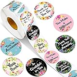 1000 Pcs Kudos Appreciation Stickers Retro You are Awesome Thanks for Being Amazing You Make a Difference Envelope Seals for Graduation Employees Nurses Teacher Appreciation(Floral)