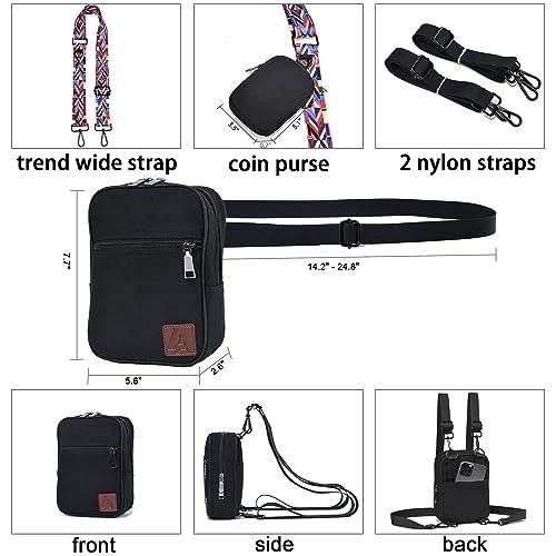 Image of LVYOUME Convertible Crossbody Bag for Men /Women,Adjustable Waist /Shoulder /Backpack with 2 /3 Strap,Everyday Essentials Carrier