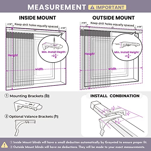 Graywind Manual Sheer Vertical Blind Custom Size Adjust Light Fabric Sheer Free Wand Control Privacy Light Filtering Track Slats Set For Patio Sliding Glass Door Large Window (Snowflake Beige) #TOP5
