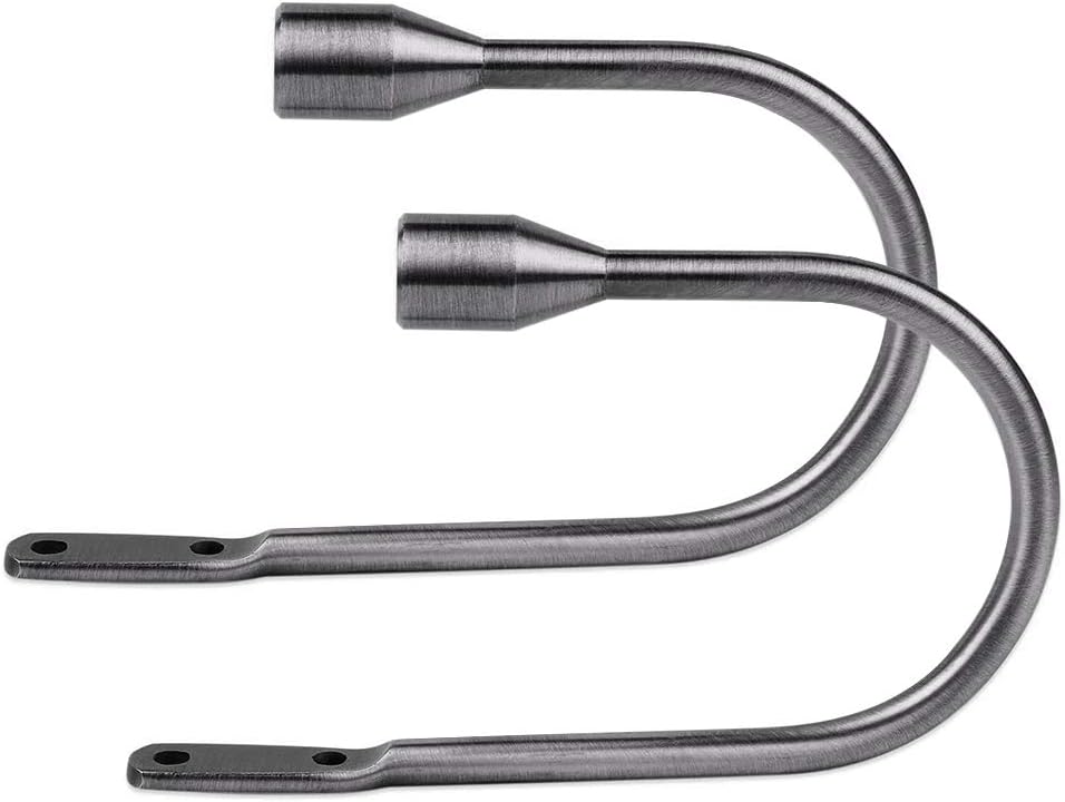 FUNRUI Curtain Tieback Hooks U Style Metal Tie Backs for Curtains Modern Design Tiebacks for Voiles Curtain Holdback (Black, 2 PCS)
