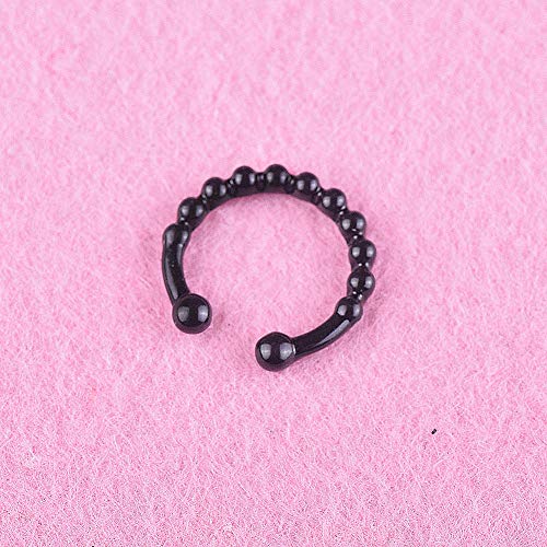 Gsdviyh36 Body Piercing Jewelry,Punk Women Non Piercing Open Hoop Fake Nose Ring Hanger Clip On Body Jewelry Perfect A Jewelry Gift Nose Ear Lip Belly Button Decor- Black #TOP3