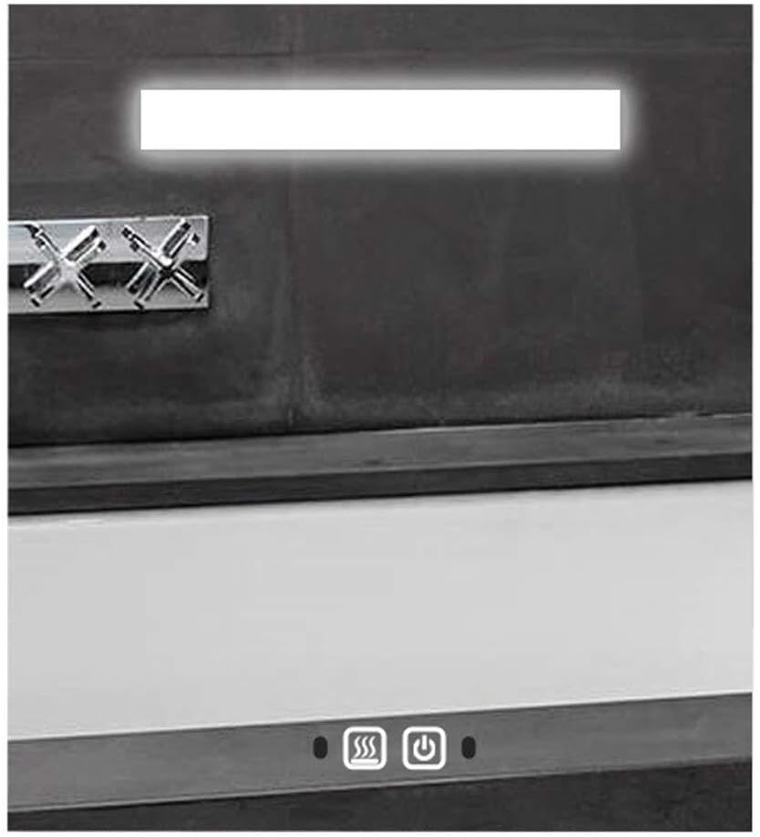 LED Illuminated Bathroom Mirror Cabinet, Wall-Mounted Stainless Steel Storage Cupboard with Sensory Switch, Intelligent Dimming, 70cm for Kitchen, Bedroom(50cm)