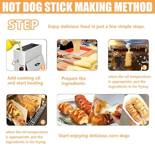 Máquina de corn dogs eléctrica de 25 litros con control térmico 7