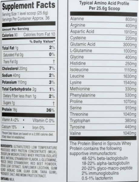 Generic Sprouts Whey Protein Strawberry - 32 oz